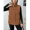 Zeagoo Women Puffer Vest Lightweight Stand Collar Sleeveless Winter Warm Zip Up Padded Outerwear Jackets with Pockets S-XXL(Brown)