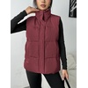 Zeagoo Women Puffer Vest Lightweight Stand Collar Sleeveless Winter Warm Zip Up Padded Outerwear Jackets with Pockets S-XXL(Burgundy)