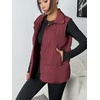 Zeagoo Women Puffer Vest Lightweight Stand Collar Sleeveless Winter Warm Zip Up Padded Outerwear Jackets with Pockets S-XXL(Burgundy)