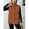 Zeagoo Women Puffer Vest Lightweight Stand Collar Sleeveless Winter Warm Zip Up Padded Outerwear Jackets with Pockets S-XXL(Camel)