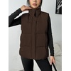Zeagoo Women Puffer Vest Lightweight Stand Collar Sleeveless Winter Warm Zip Up Padded Outerwear Jackets with Pockets S-XXL(Dark Brown)