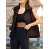 Zeagoo Women Puffer Vest Lightweight Stand Collar Sleeveless Winter Warm Zip Up Padded Outerwear Jackets with Pockets S-XXL(Dark Brown)