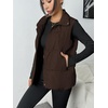 Zeagoo Women Puffer Vest Lightweight Stand Collar Sleeveless Winter Warm Zip Up Padded Outerwear Jackets with Pockets S-XXL(Dark Brown)
