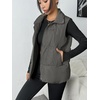 Zeagoo Women Puffer Vest Lightweight Stand Collar Sleeveless Winter Warm Zip Up Padded Outerwear Jackets with Pockets S-XXL(Dark Grey)