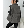 Zeagoo Women Puffer Vest Lightweight Stand Collar Sleeveless Winter Warm Zip Up Padded Outerwear Jackets with Pockets S-XXL(Dark Grey)