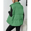 Zeagoo Women Puffer Vest Lightweight Stand Collar Sleeveless Winter Warm Zip Up Padded Outerwear Jackets with Pockets S-XXL(Green)