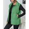 Zeagoo Women Puffer Vest Lightweight Stand Collar Sleeveless Winter Warm Zip Up Padded Outerwear Jackets with Pockets S-XXL(Green)