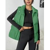 Zeagoo Women Puffer Vest Lightweight Stand Collar Sleeveless Winter Warm Zip Up Padded Outerwear Jackets with Pockets S-XXL(Green)