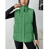 Zeagoo Women Puffer Vest Lightweight Stand Collar Sleeveless Winter Warm Zip Up Padded Outerwear Jackets with Pockets S-XXL(Green)