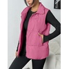 Zeagoo Women Puffer Vest Lightweight Stand Collar Sleeveless Winter Warm Zip Up Padded Outerwear Jackets with Pockets S-XXL(Hot Pink)