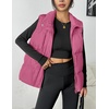 Zeagoo Women Puffer Vest Lightweight Stand Collar Sleeveless Winter Warm Zip Up Padded Outerwear Jackets with Pockets S-XXL(Hot Pink)