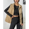 Zeagoo Women Puffer Vest Lightweight Stand Collar Sleeveless Winter Warm Zip Up Padded Outerwear Jackets with Pockets S-XXL(Khaki)