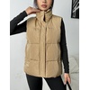 Zeagoo Women Puffer Vest Lightweight Stand Collar Sleeveless Winter Warm Zip Up Padded Outerwear Jackets with Pockets S-XXL(Khaki)