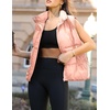 Zeagoo Women Puffer Vest Lightweight Stand Collar Sleeveless Winter Warm Zip Up Padded Outerwear Jackets with Pockets S-XXL(Pink)