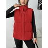 Zeagoo Women Puffer Vest Lightweight Stand Collar Sleeveless Winter Warm Zip Up Padded Outerwear Jackets with Pockets S-XXL(Red)
