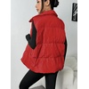 Zeagoo Women Puffer Vest Lightweight Stand Collar Sleeveless Winter Warm Zip Up Padded Outerwear Jackets with Pockets S-XXL(Red)