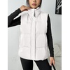 Zeagoo Women Puffer Vest Lightweight Stand Collar Sleeveless Winter Warm Zip Up Padded Outerwear Jackets with Pockets S-XXL(White)