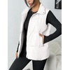 Zeagoo Women Puffer Vest Lightweight Stand Collar Sleeveless Winter Warm Zip Up Padded Outerwear Jackets with Pockets S-XXL(White)