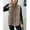 Zeagoo Women Puffer Vest Lightweight Stand Collar Sleeveless Winter Warm Zip Up Padded Outerwear Jackets with Pockets S-XXL(White Brown Black Leopard)