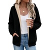 Zeagoo Women Sherpa Fleece Jacket Zip Up Thick Warm Hoodie Fall Winter Coat(01-black)