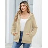 Zeagoo Women Sherpa Fleece Jacket Zip Up Thick Warm Hoodie Fall Winter Coat(Apricot)