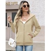 Zeagoo Women Sherpa Fleece Jacket Zip Up Thick Warm Hoodie Fall Winter Coat(Apricot)