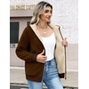 Zeagoo Women Sherpa Fleece Jacket Zip Up Thick Warm Hoodie Fall Winter Coat(Brown)