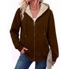 Zeagoo Women Sherpa Fleece Jacket Zip Up Thick Warm Hoodie Fall Winter Coat(Brown)