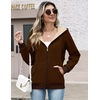 Zeagoo Women Sherpa Fleece Jacket Zip Up Thick Warm Hoodie Fall Winter Coat(Brown)