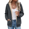 Zeagoo Women Sherpa Fleece Jacket Zip Up Thick Warm Hoodie Fall Winter Coat(Deep Grey)