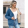 Zeagoo Women Sherpa Fleece Jacket Zip Up Thick Warm Hoodie Fall Winter Coat(Greyblue)