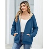 Zeagoo Women Sherpa Fleece Jacket Zip Up Thick Warm Hoodie Fall Winter Coat(Greyblue)