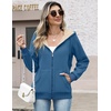 Zeagoo Women Sherpa Fleece Jacket Zip Up Thick Warm Hoodie Fall Winter Coat(Greyblue)