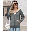 Zeagoo Women Sherpa Fleece Jacket Zip Up Thick Warm Hoodie Fall Winter Coat(Light Grey)