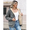 Zeagoo Women Sherpa Fleece Jacket Zip Up Thick Warm Hoodie Fall Winter Coat(Light Grey)