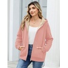 Zeagoo Women Sherpa Fleece Jacket Zip Up Thick Warm Hoodie Fall Winter Coat(Pink)