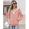Zeagoo Women Sherpa Fleece Jacket Zip Up Thick Warm Hoodie Fall Winter Coat(Pink)