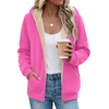 Zeagoo Women Sherpa Fleece Jacket Zip Up Thick Warm Hoodie Fall Winter Coat(Rose Red)