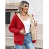 Zeagoo Women Sherpa Fleece Jacket Zip Up Thick Warm Hoodie Fall Winter Coat(Solid Red)