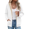 Zeagoo Women Sherpa Fleece Jacket Zip Up Thick Warm Hoodie Fall Winter Coat(White)
