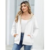 Zeagoo Women Sherpa Fleece Jacket Zip Up Thick Warm Hoodie Fall Winter Coat(White)