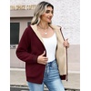 Zeagoo Women Sherpa Fleece Jacket Zip Up Thick Warm Hoodie Fall Winter Coat(Wine Red)