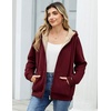 Zeagoo Women Sherpa Fleece Jacket Zip Up Thick Warm Hoodie Fall Winter Coat(Wine Red)