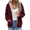 Zeagoo Women Sherpa Fleece Jacket Zip Up Thick Warm Hoodie Fall Winter Coat(Wine Red)