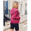 Zeagoo Womens Corduroy Knit Hoodies Zip Up Shirt Jacket Slouchy Short Jackets Casual Long Sleeve Shackets