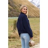 Zeagoo Womens Cropped Jacket Stand Collar Long Sleeve Zip Up Shackets Bomber Jacket Coats with Pockets(Navy Blue)