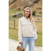 Zeagoo Womens Cropped Jacket Stand Collar Long Sleeve Zip Up Shackets Bomber Jacket Coats with Pockets(White)
