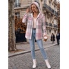 Zeagoo Womens Flannel Jacket Plaid Fleece Lined Shacket Hooded Winter Coats(2-pink Gz695)