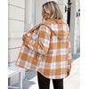 Zeagoo Womens Flannel Jacket Plaid Fleece Lined Shacket Hooded Winter Coats(Pumpkin-gw578)