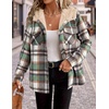 Zeagoo Womens Flannel Plaid Jacket Fleece Lined Shacket Hooded Warm Coat(Green-gw552)